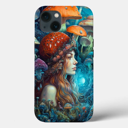 Dame en paddenstoelen Surreal Fantasy Art Case-Mate iPhone Case (Achterkant)