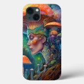 Dame en paddenstoelen Surreal Fantasy Art Case-Mate iPhone Case (Achterkant)