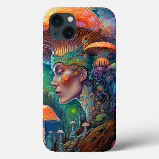 Dame en paddenstoelen Surreal Fantasy Art Case-Mate iPhone Case (Achterkant)