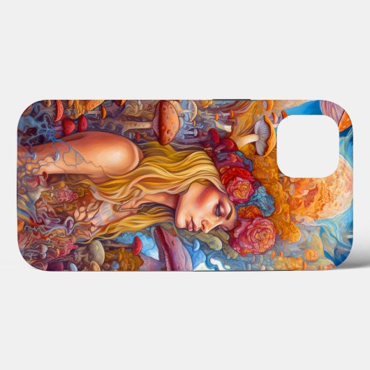Dame en paddenstoelen Surreal Fantasy Art Case-Mate iPhone Case (Achterkant (horizontaal))