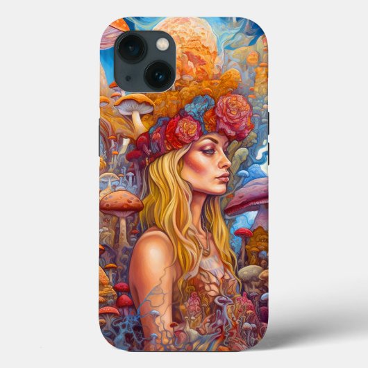 Dame en paddenstoelen Surreal Fantasy Art Case-Mate iPhone Case (Achterkant)