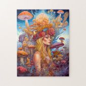 Dame en paddenstoelen Surreal Fantasy Art Legpuzzel (Verticaal)