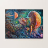 Dame en paddenstoelen Surreal Fantasy Art Legpuzzel (Horizontaal)