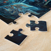 Dame en paddenstoelen Surreal Fantasy Art Legpuzzel (Zijkant)