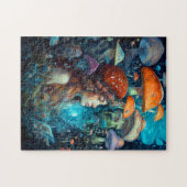 Dame en paddenstoelen Surreal Fantasy Art Legpuzzel (Horizontaal)