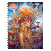 Dame en paddenstoelen Surreal Fantasy Art Notitieboek (Voorkant)