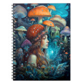 Dame en paddenstoelen Surreal Fantasy Art Notitieboek (Voorkant)