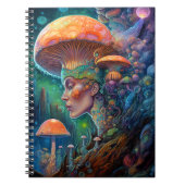 Dame en paddenstoelen Surreal Fantasy Art Notitieboek (Voorkant)