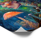 Dame en paddenstoelen Surreal Fantasy Art Poster (Hoek)