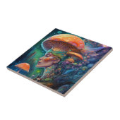 Dame en paddenstoelen Surreal Fantasy Art Tegeltje (Zijkant)