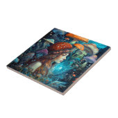 Dame en paddenstoelen Surreal Fantasy Art Tegeltje (Zijkant)