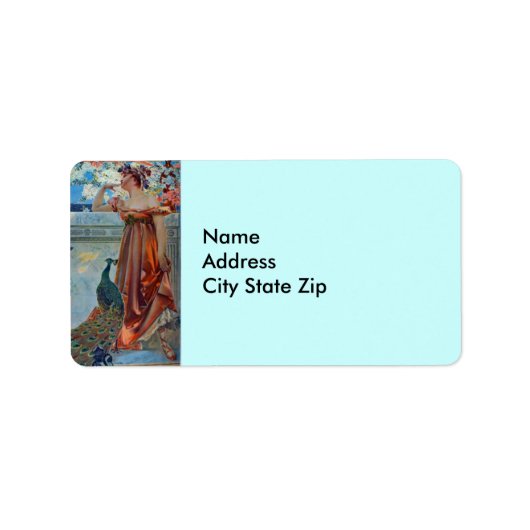 Dame en pauw etiket (Voorkant)