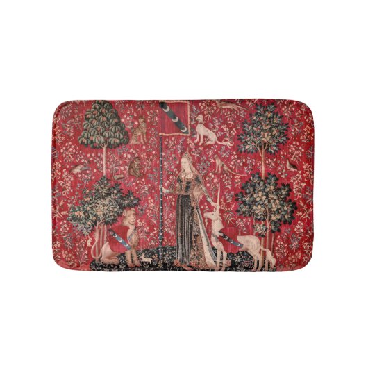 Dame en Unicorn Medieval Tapestry Touch Badmat (Voorkant)