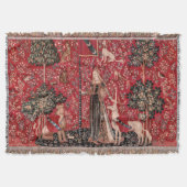 Dame en Unicorn Medieval Tapestry Touch Deken (Voorkant)