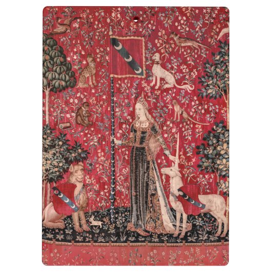 Dame en Unicorn Medieval Tapestry Touch Klembord (Achterkant)