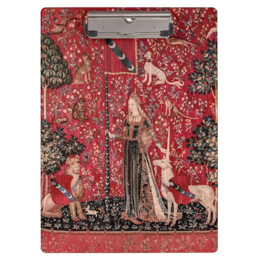 Dame en Unicorn Medieval Tapestry Touch Klembord (Voorkant)
