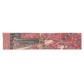 Dame en Unicorn Medieval Tapestry Touch Korte Tafelloper (Horizontaal)