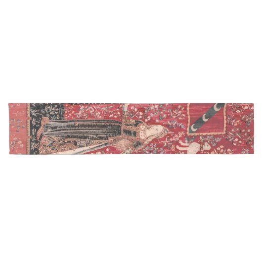 Dame en Unicorn Medieval Tapestry Touch Korte Tafelloper (Horizontaal)