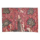 Dame en Unicorn Medieval Tapestry Touch Kussensloop (Voorkant)