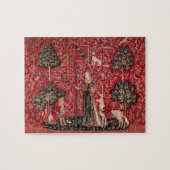 Dame en Unicorn Medieval Tapestry Touch Legpuzzel (Horizontaal)