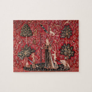 Dame en Unicorn Medieval Tapestry Touch Legpuzzel