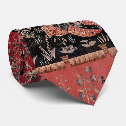 Dame en Unicorn Medieval Tapestry Touch Stropdas (Opgerold)