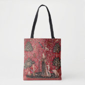 Dame en Unicorn Medieval Tapestry Touch Tote Bag (Voorkant)