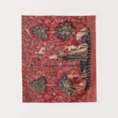 Dame en Unicorn Medieval Tapestry Touch Wandkleed (Voorkant)