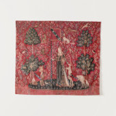 Dame en Unicorn Medieval Tapestry Touch Wandkleed (Voorkant (horizontaal))