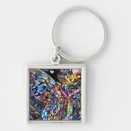 Dame en vlinder sleutelhanger (Voorkant)