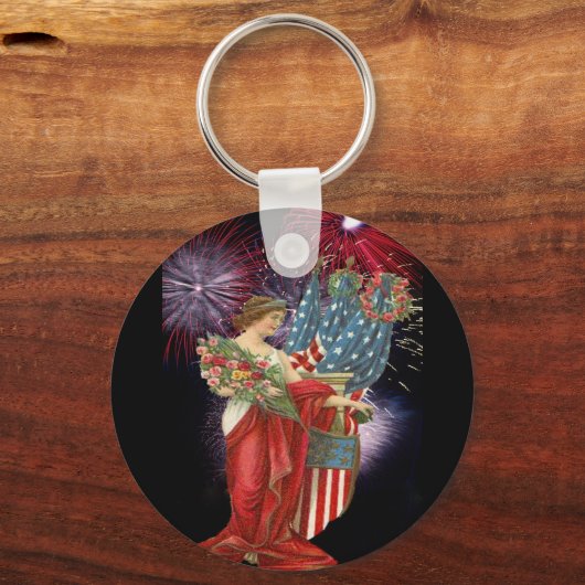  dame en vuurwerk sleutelhanger (Voorkant)