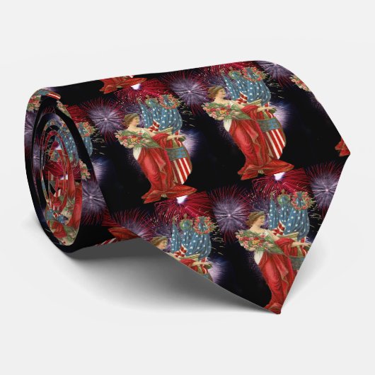  dame en vuurwerk stropdas (Opgerold)