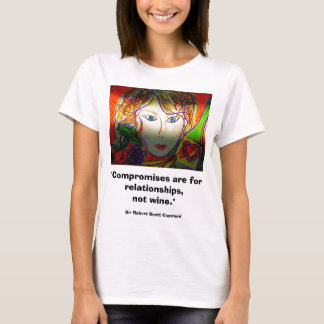 Dame en wijn t-shirt