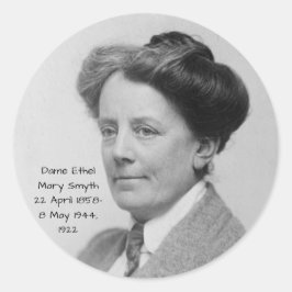 Dame Ethel Mary Smyth, 1922 Ronde Sticker