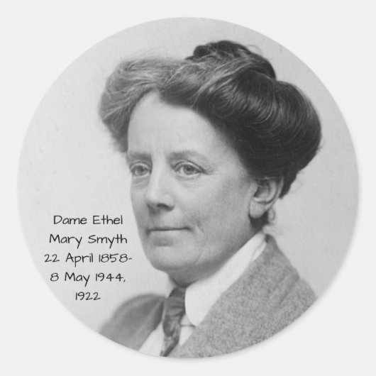 Dame Ethel Mary Smyth, 1922 Ronde Sticker (Voorkant)