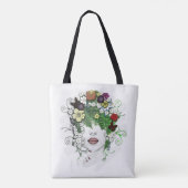Dame Flora, bloemen, , elegant, eenvoudig, kunst Tote Bag (Achterkant)