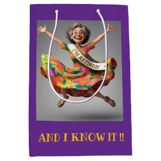 "DAME GAAT EINDELIJK MET PENSIOEN" MEDIUM CADEAUZAKJE