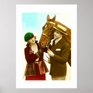 Dame, gent en paard  poster