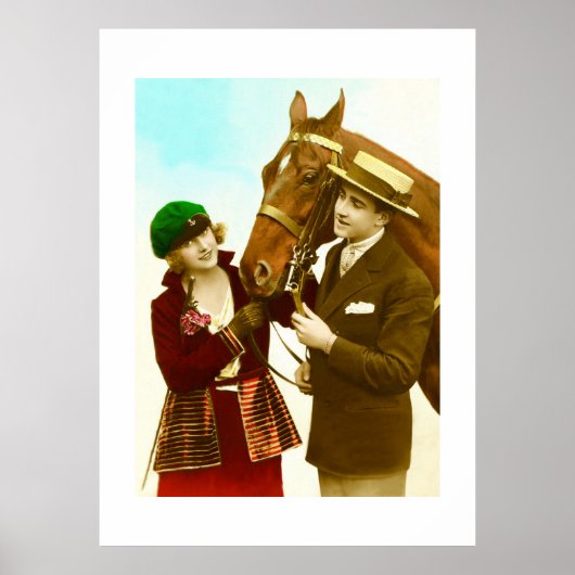 Dame, gent en paard poster (Voorkant)