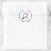 Dame Golf Thema Gelukkige Verjaardag Ronde Sticker (Tas)
