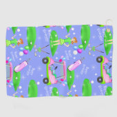 Dame Golf Thema Verjaardagsfeest Golfhanddoek (Horizontaal)
