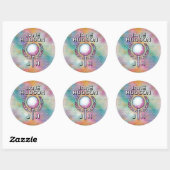 Dame Golfer Aangepast Monogram Ontwerp Ronde Sticker (Vel)