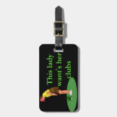 Dame golfer bag label bagagelabel (Voorkant verticaal)