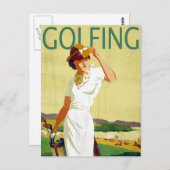  dame Golfer Golfing Briefkaart (Voorkant / Achterkant)
