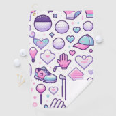 Dame Golfer Icoon Roze Golfhanddoek (Insitu)