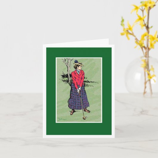 Dame Golfer Kaart (Gele Bloem)
