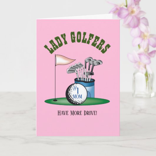 Dame Golfer - Moederdag wenskaart Kaart (Orchidee)
