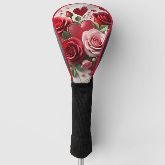 Dame Golfer Valentijnsdag  Golfheadcover (Voorkant)