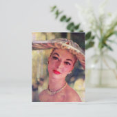 dame, groot pet briefkaart (Staand voorkant)