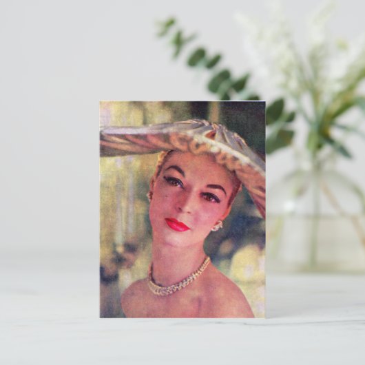 dame, groot pet briefkaart (Staand voorkant)